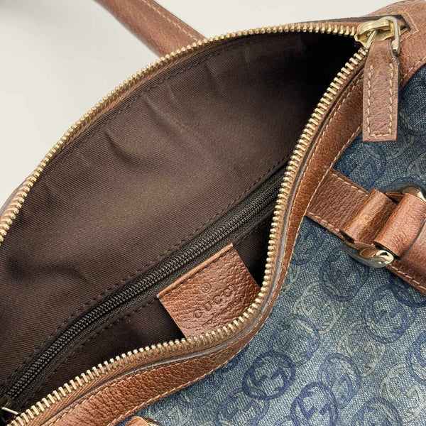 Gucci GG Denim Mini Abbey Boston Shoulder Bag