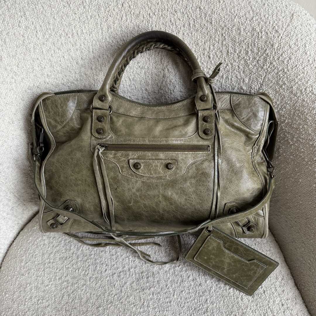 2006 Balenciaga The City Leather Green Handbag