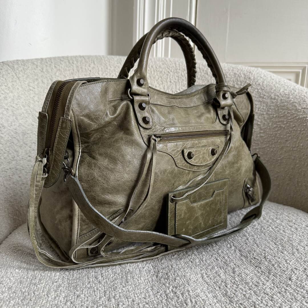 2006 Balenciaga The City Leather Green Handbag