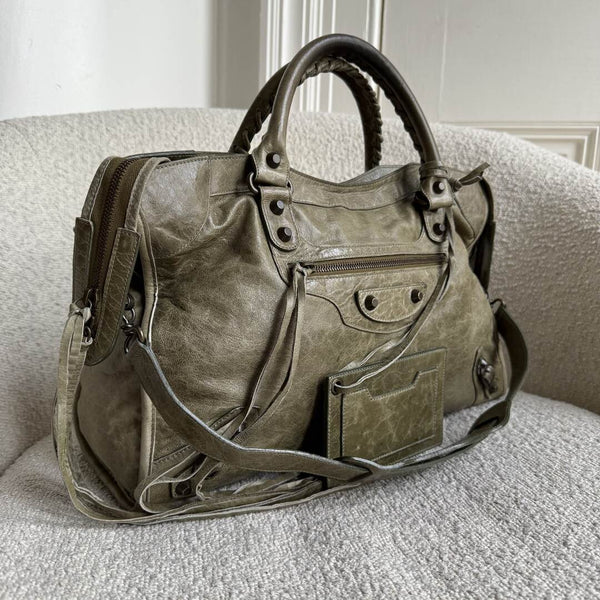 2006 Balenciaga The City Leather Green Handbag