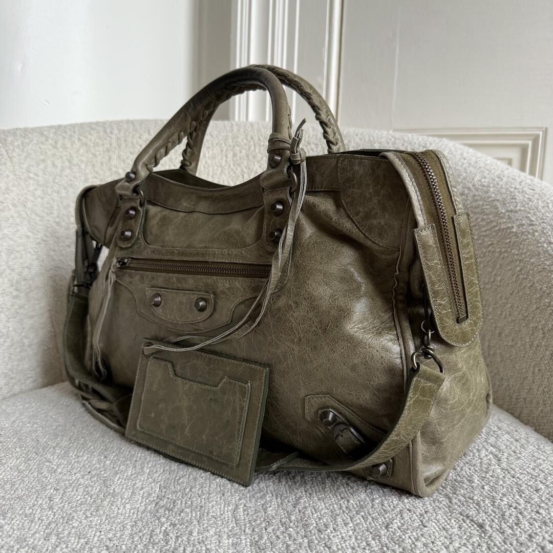 2006 Balenciaga The City Leather Green Handbag