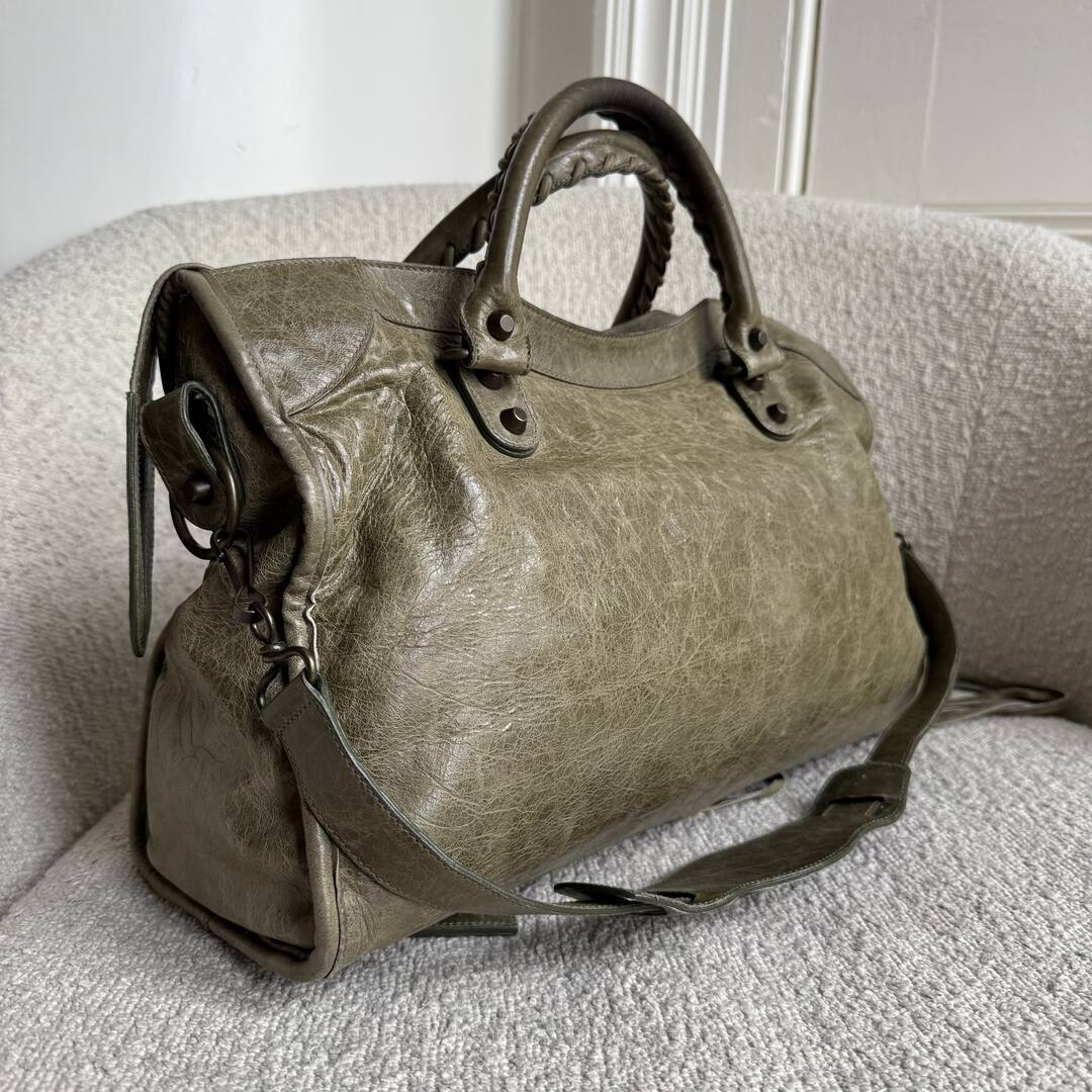 2006 Balenciaga The City Leather Green Handbag