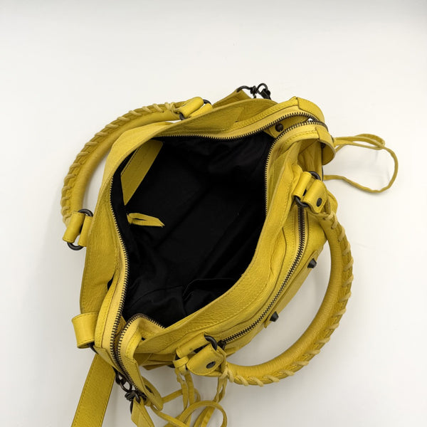 2011 Balenciaga The Town Leather Yellow Handbag