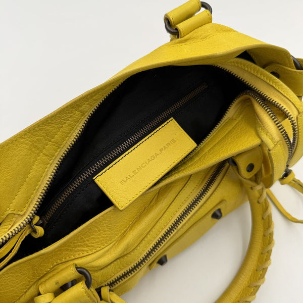 2011 Balenciaga The Town Leather Yellow Handbag