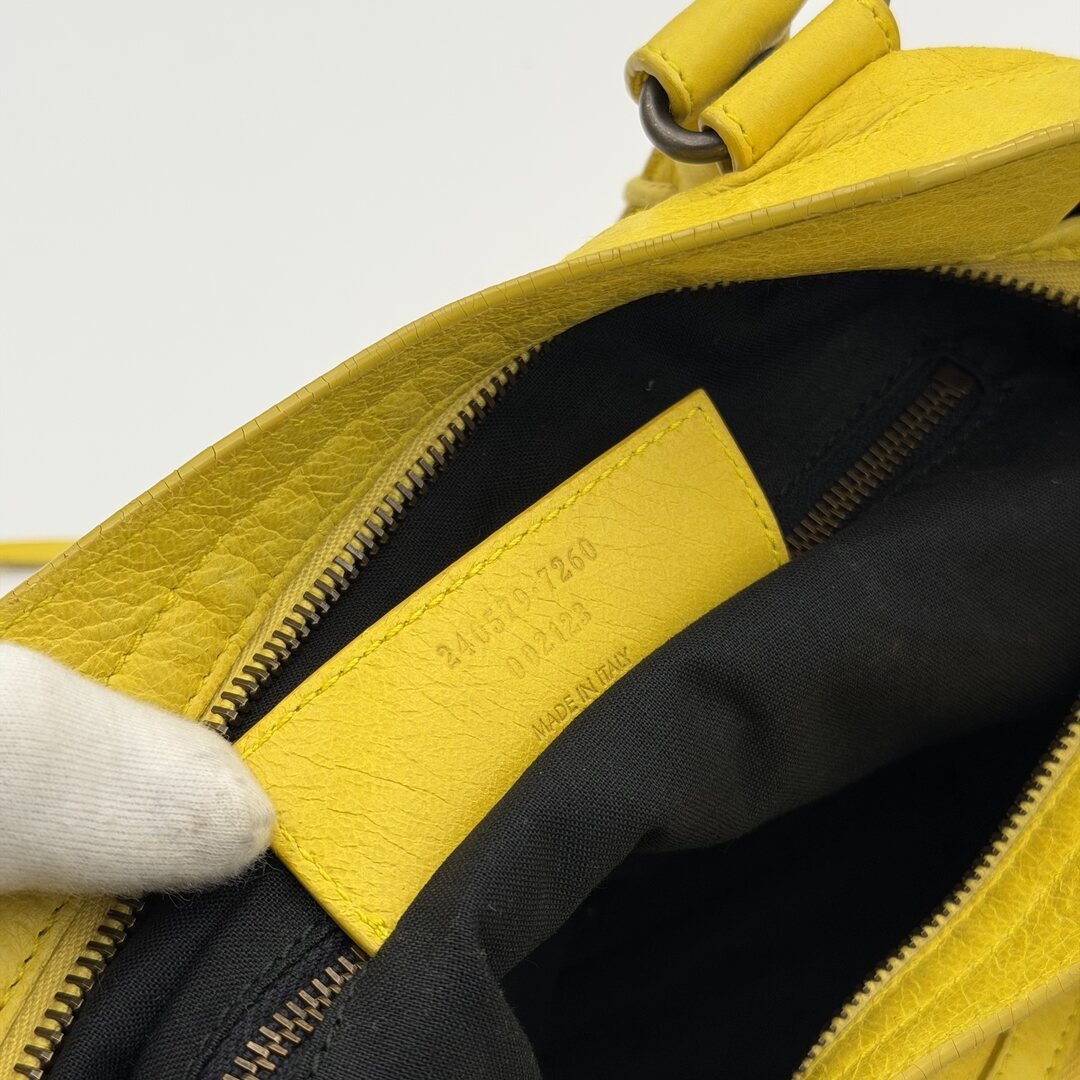 2011 Balenciaga The Town Leather Yellow Handbag