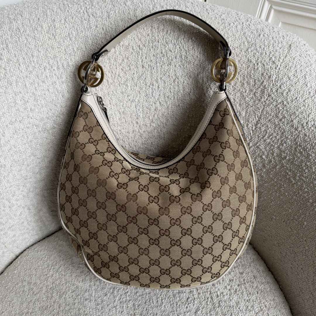 Gucci GG Twins Hobo White Shoulder Bag