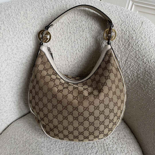 Gucci GG Twins Hobo White Shoulder Bag