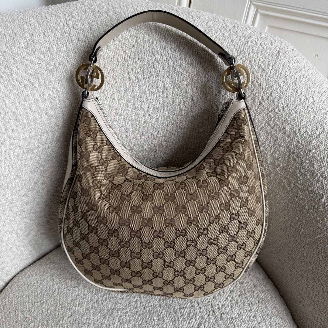 Gucci GG Twins Hobo White Shoulder Bag