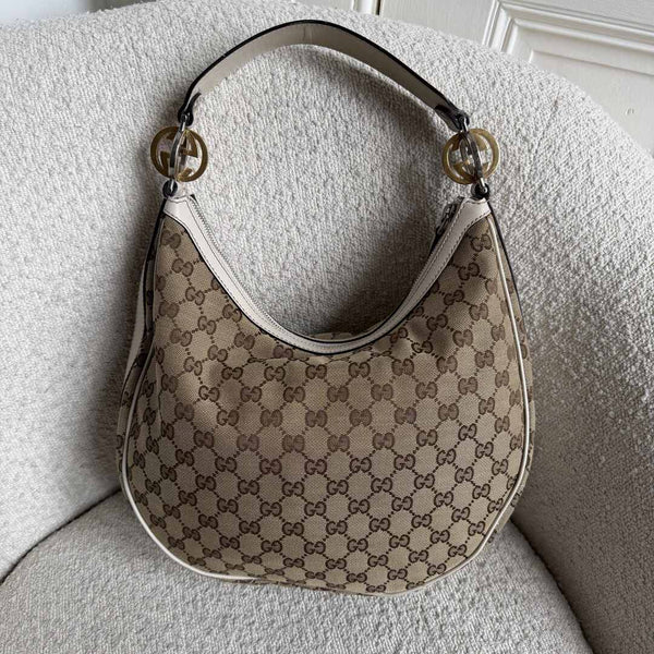 Gucci GG Twins Hobo White Shoulder Bag