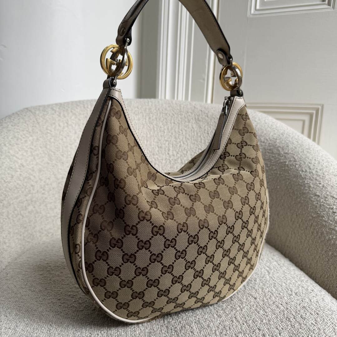 Gucci GG Twins Hobo White Shoulder Bag