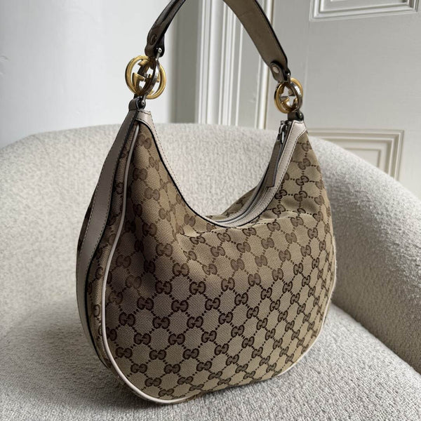 Gucci GG Twins Hobo White Shoulder Bag