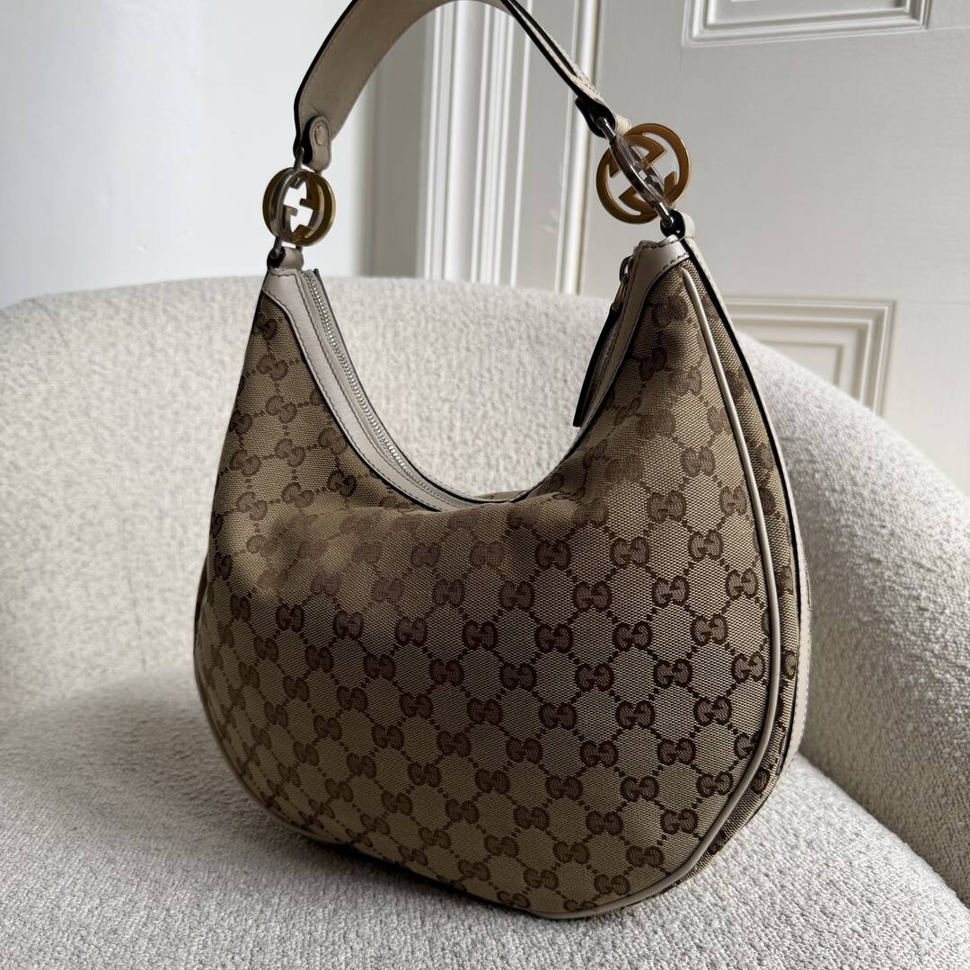 Gucci GG Twins Hobo White Shoulder Bag