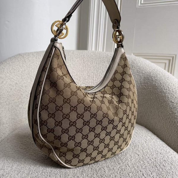 Gucci GG Twins Hobo White Shoulder Bag