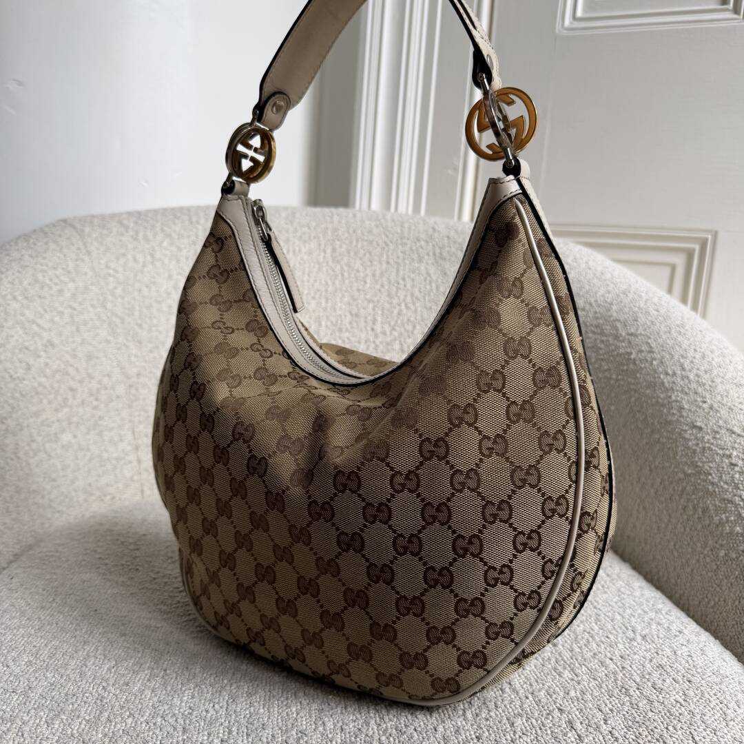 Gucci GG Twins Hobo White Shoulder Bag