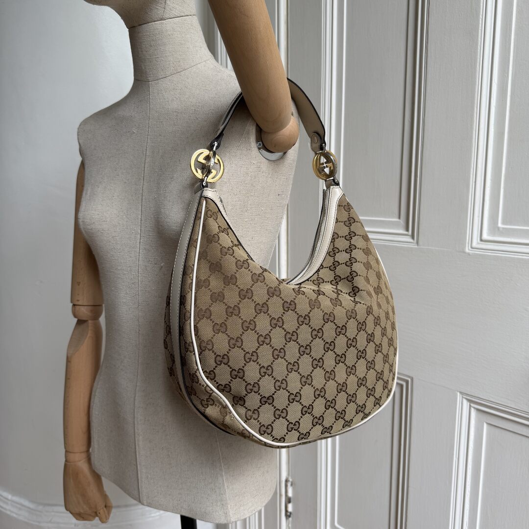 Gucci GG Twins Hobo White Shoulder Bag
