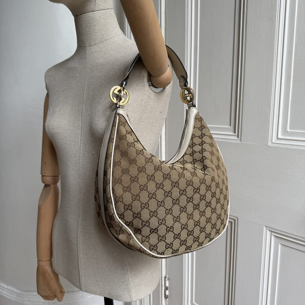 Gucci GG Twins Hobo White Shoulder Bag