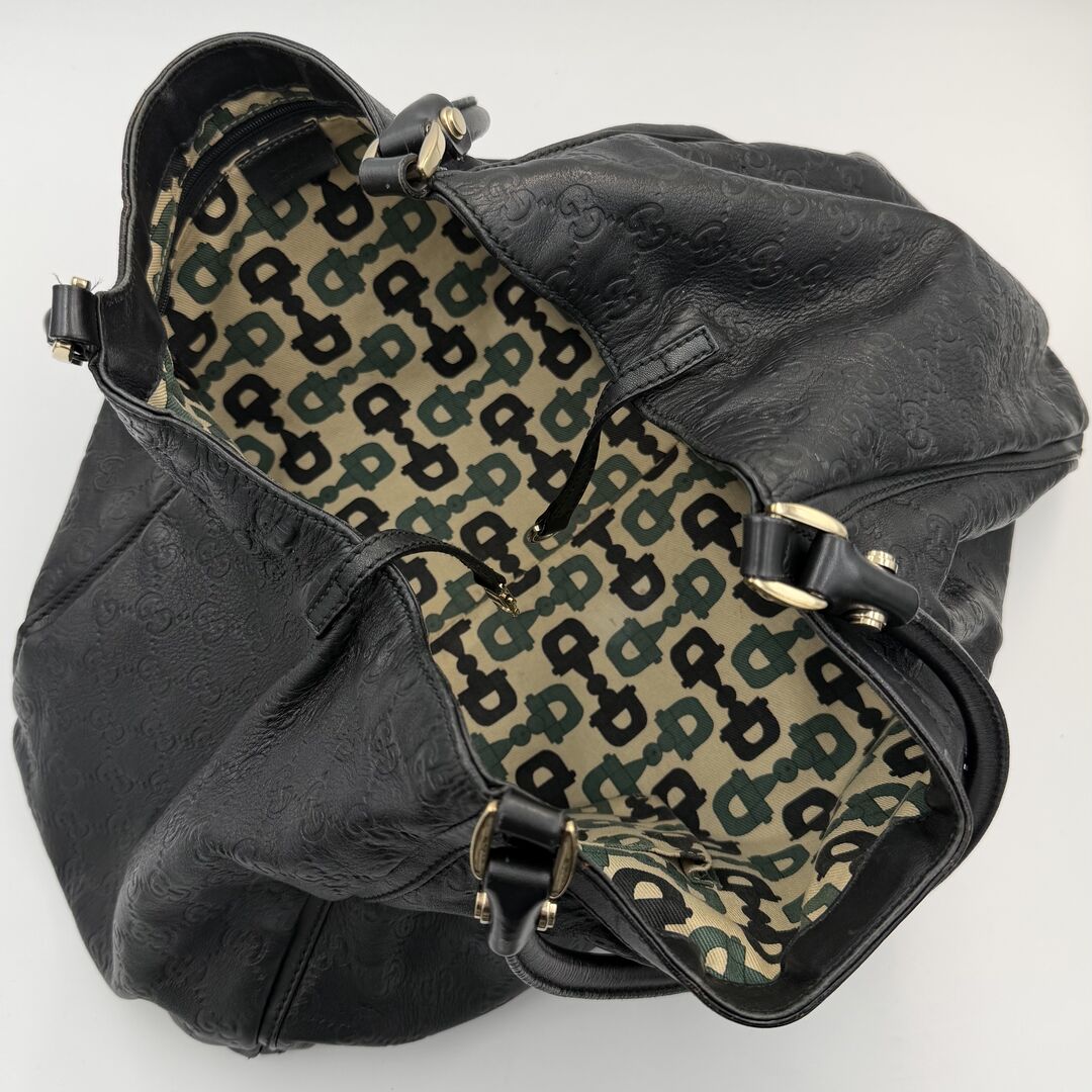 Gucci Guccissima Abbey Black Leather Tote Bag