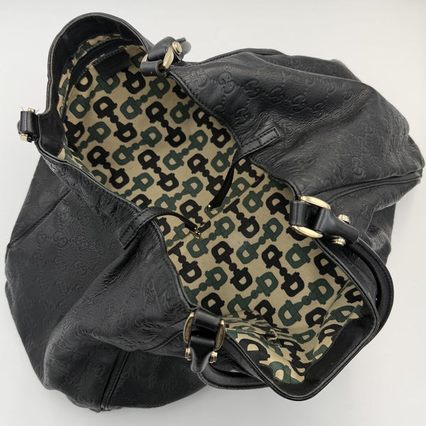 Gucci Guccissima Abbey Black Leather Tote Bag