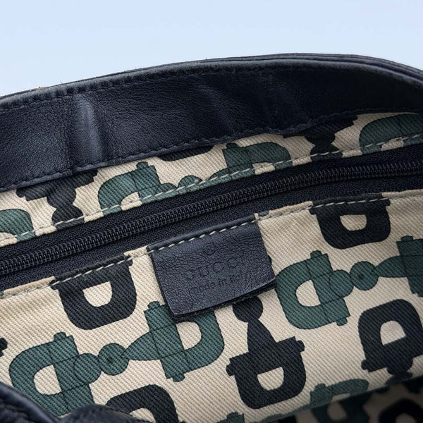 Gucci Guccissima Abbey Black Leather Tote Bag