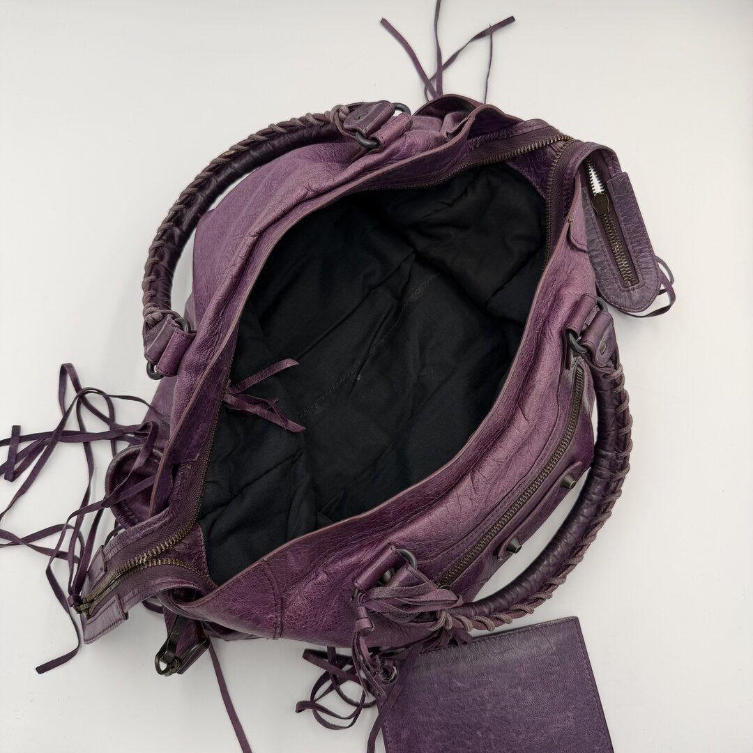 2009 Balenciaga The City Leather Purple Handbag