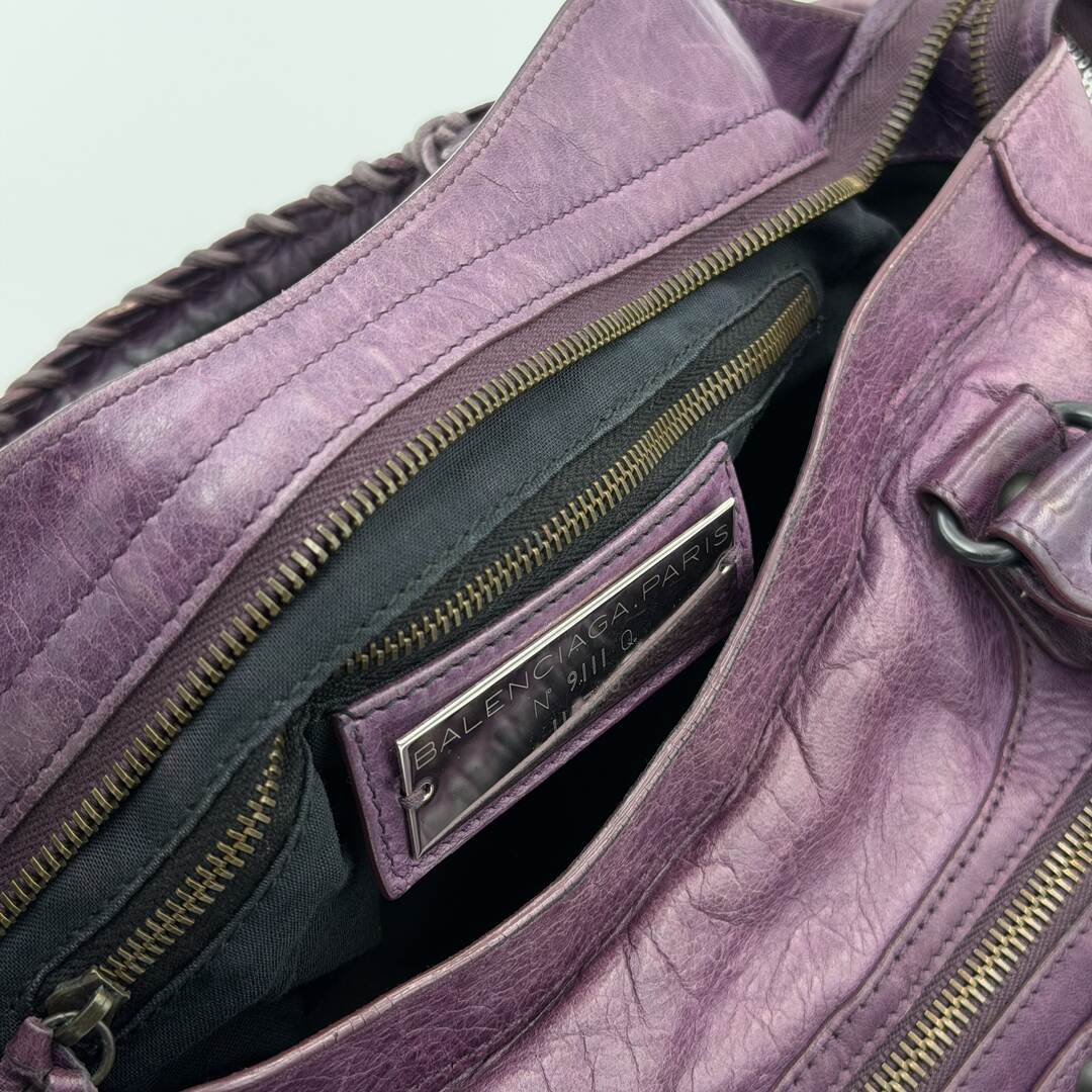 2009 Balenciaga The City Leather Purple Handbag