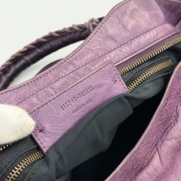 2009 Balenciaga The City Leather Purple Handbag