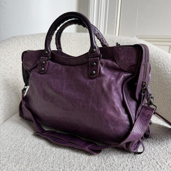 2009 Balenciaga The City Leather Purple Handbag
