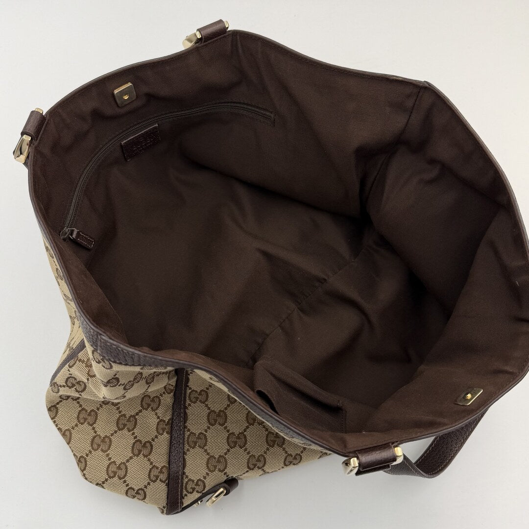 Gucci GG Canvas Abbey D-Ring Brown Tote Bag