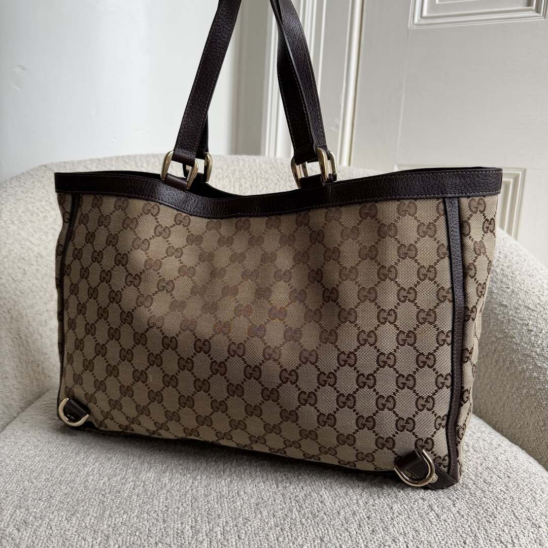 Gucci GG Canvas Abbey D-Ring Brown Tote Bag