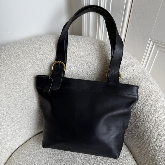 90s Coach Soho Black Leather Tote Bag
