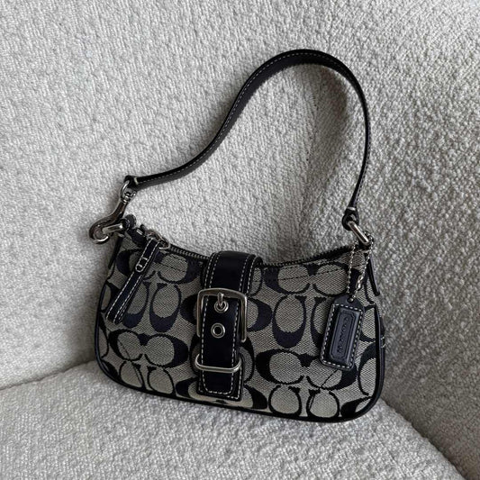 Coach Signature Mini Buckle Black Shoulder Bag