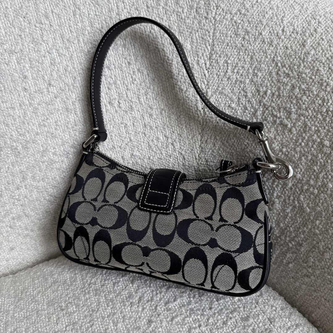 Coach Signature Mini Buckle Black Shoulder Bag