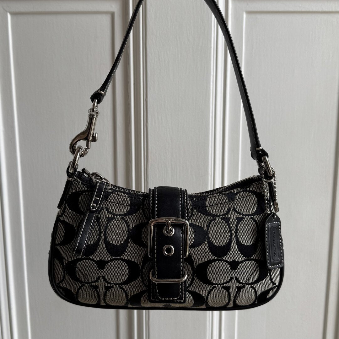 Coach Signature Mini Buckle Black Shoulder Bag
