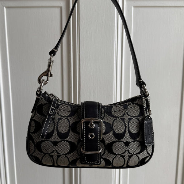 Coach Signature Mini Buckle Black Shoulder Bag