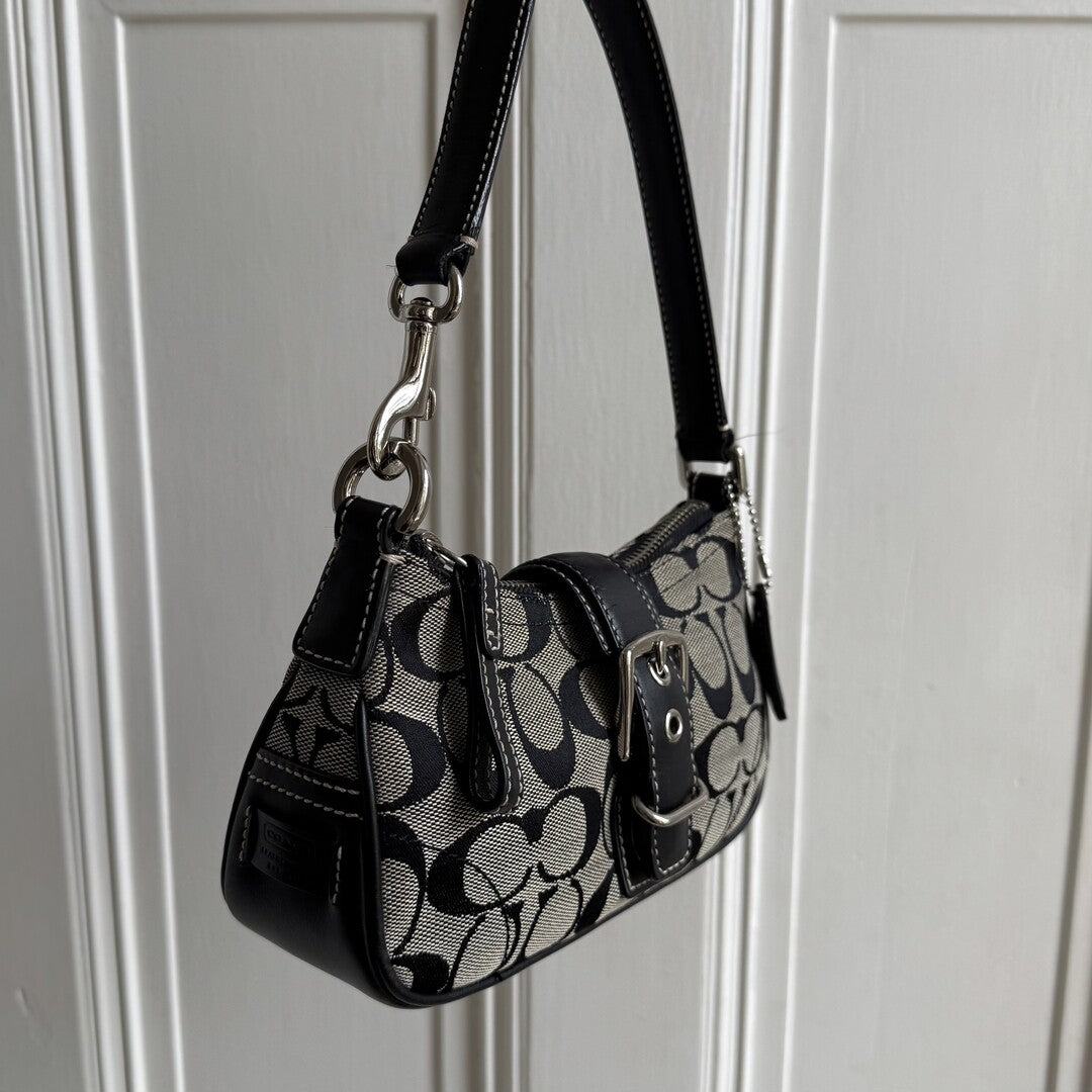 Coach Signature Mini Buckle Black Shoulder Bag