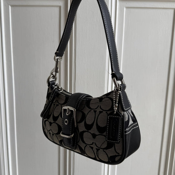 Coach Signature Mini Buckle Black Shoulder Bag