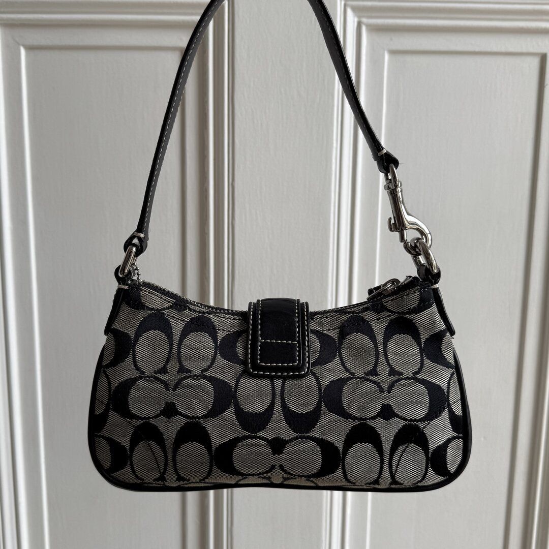 Coach Signature Mini Buckle Black Shoulder Bag