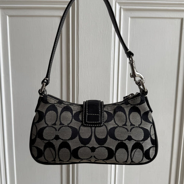 Coach Signature Mini Buckle Black Shoulder Bag