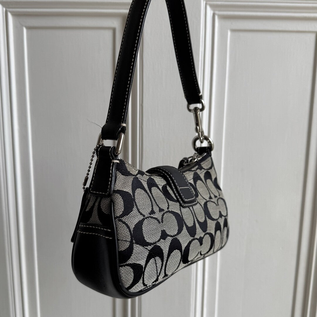 Coach Signature Mini Buckle Black Shoulder Bag