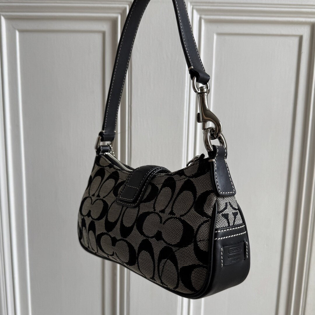 Coach Signature Mini Buckle Black Shoulder Bag