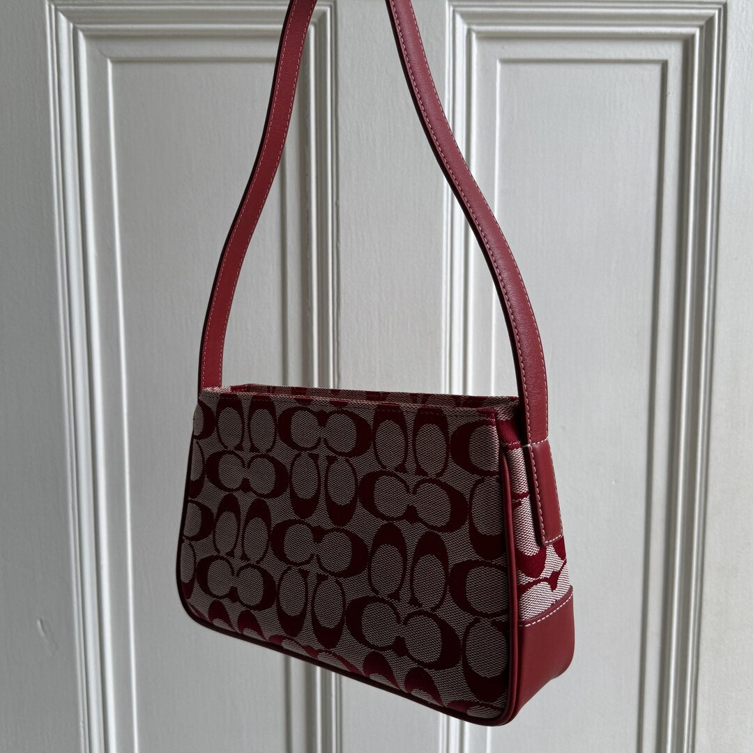 Coach Signature Red Shoulder Bag