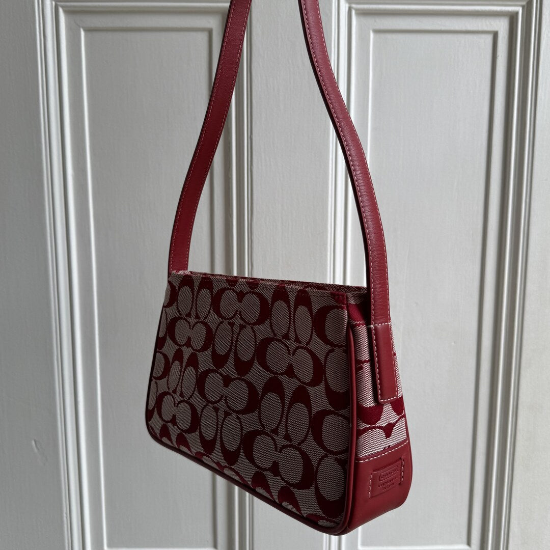 Coach Signature Red Shoulder Bag