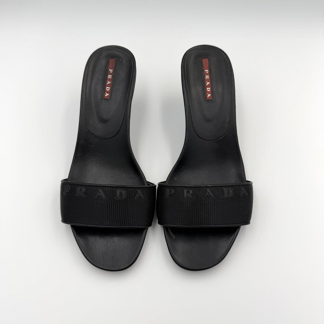 2000s Prada Sports Black Kitten Heels