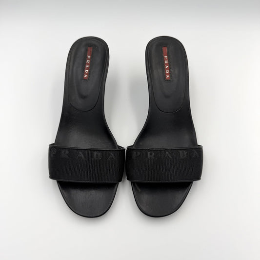 2000s Prada Sports Black Kitten Heels