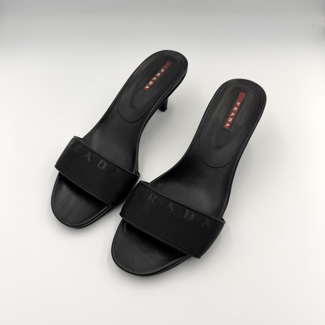 2000s Prada Sports Black Kitten Heels