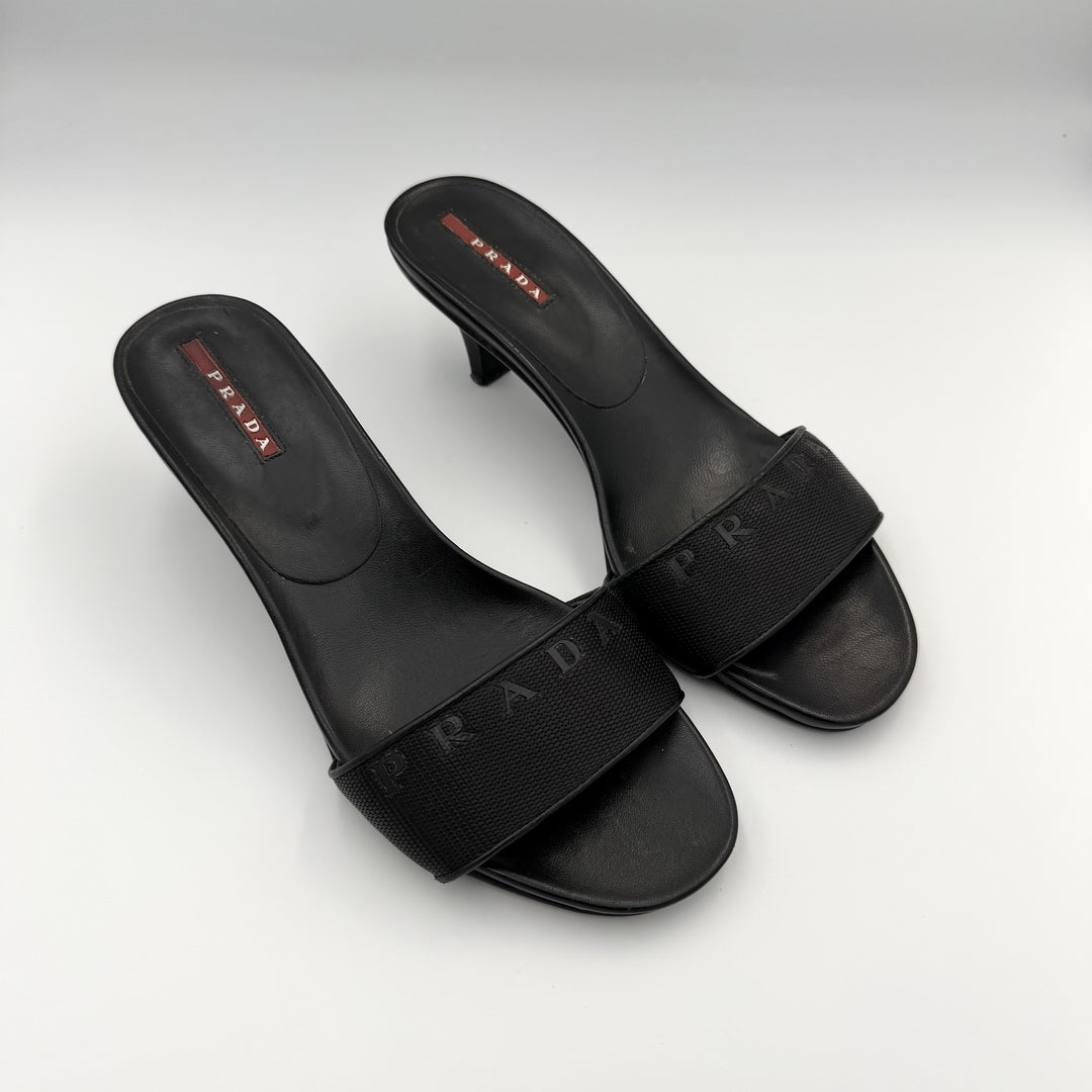 2000s Prada Sports Black Kitten Heels
