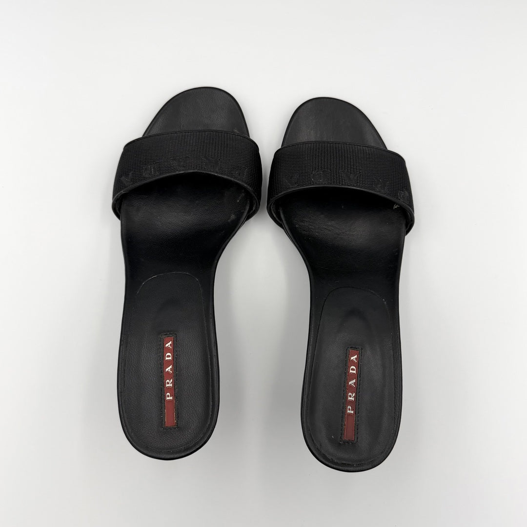 2000s Prada Sports Black Kitten Heels