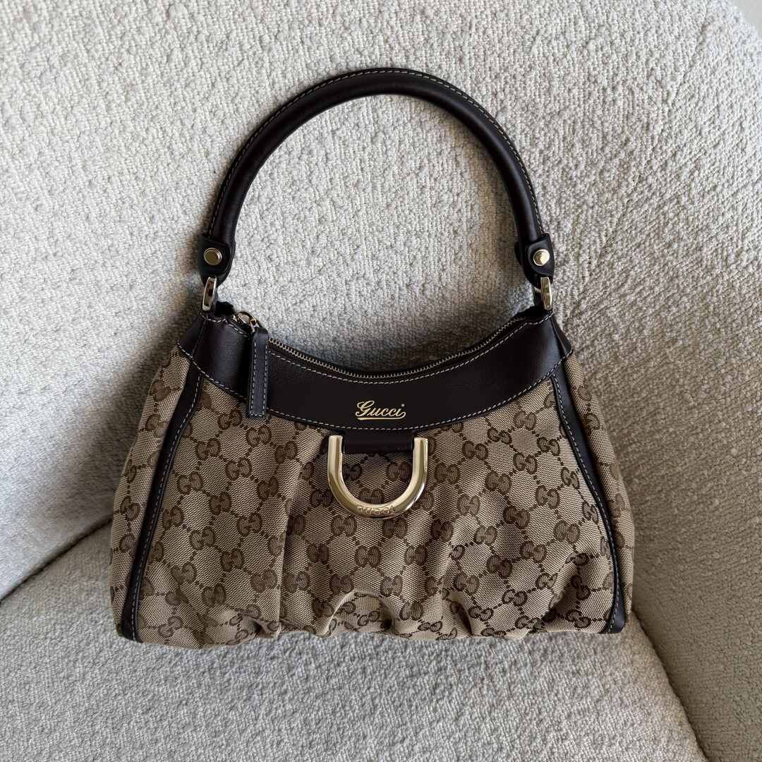Gucci GG Canvas Abbey Brown Shoulder Bag