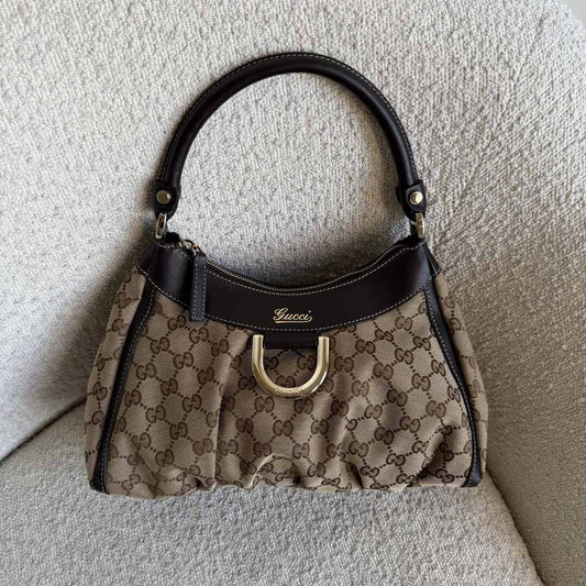 Gucci GG Canvas Abbey Brown Shoulder Bag