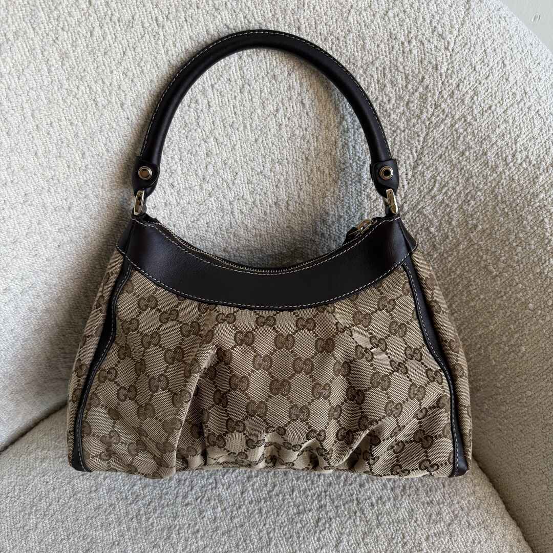 Gucci GG Canvas Abbey Brown Shoulder Bag